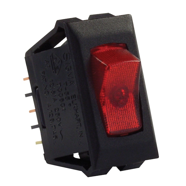 Jr Products JR Products 12515 Illuminated 120V On/Off Switch - Red/Black - 12515
