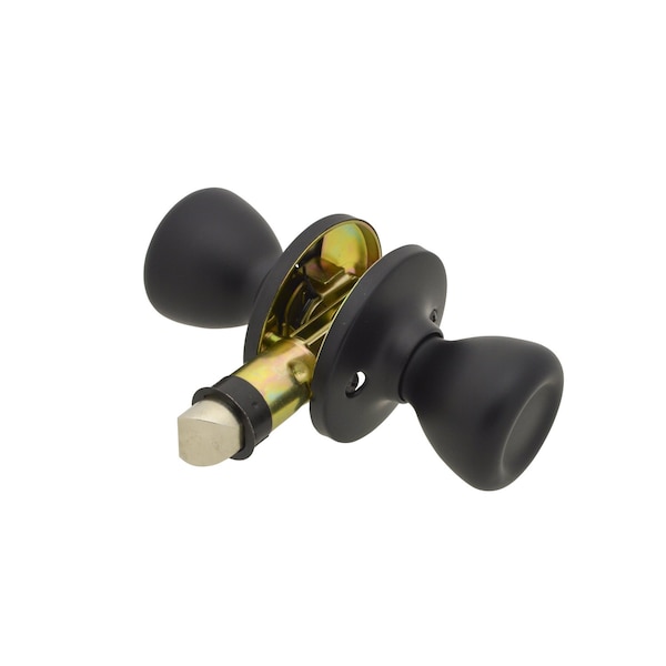 Global RV/Manufactured Housing Interior Lockset, Knob Style, Passage/Non-Locking, Matte Black - LSK-C2-MB