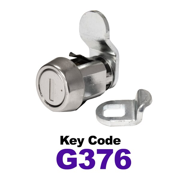 Global RV SS Compartment Lock, Cam/Blade Style, 7/8in Press in, Offset Blade, fit 5/8in Use, Keyed, G376 - CLB-376-78SI-SS