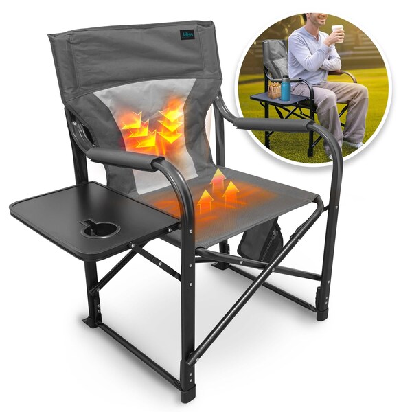 Snow Joe 24V Heated Directors Chair - Gray - BHC-24VH-GRY