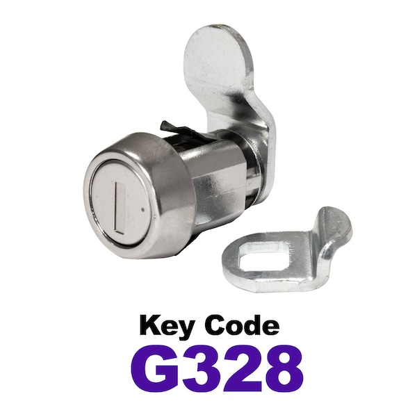 Global RV SS Compartment Lock, Cam/Blade Style, 7/8in Press in, Offset Blade, fit 5/8in Use, Keyed, G328 - CLB-328-78SI-SS