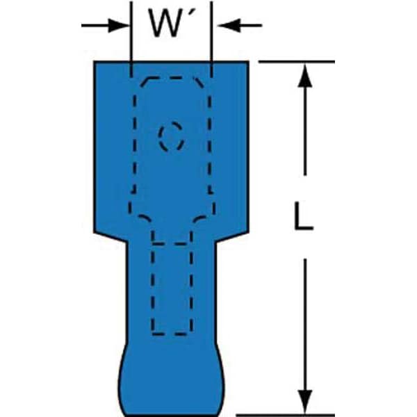 3M Male Disconnect, Blue, 16-14AWG, PK1000 - MNG14-187DMIK
