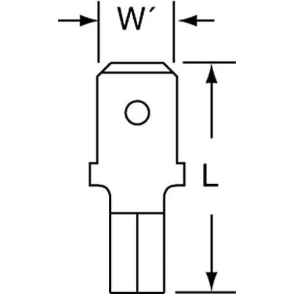 3M Male Disconnect, Bare, 16 to 14 AWG, PK1000 - MU14-250DMHTK