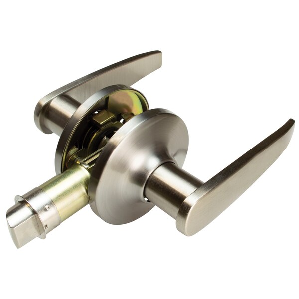 Global RV/Manufactured Housing Interior Lockset, Lever Style, No 707 Passage/Non-Locking, Satin Nickel - LSL-707PS-BSN