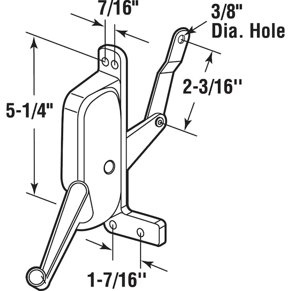 Prime-Line Stanley Awning Operator, Gray, Left Hand, 2-3/16 in. Offset Link Single Pack - H 3673