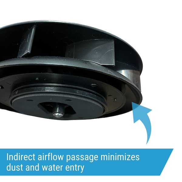 Ava-Matic Slim-Matic Wind-Powered Rotating Roof Vent for Vans, RVs, Trailers, Campers, Black, Rectangle Shutter - AVA5110