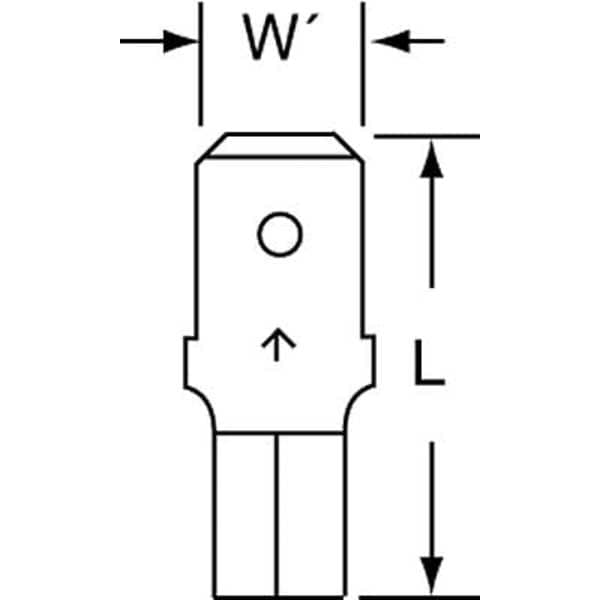 3M Male Disconnect, Bare, 12 to 10 AWG, PK500 - MU10-250DMK