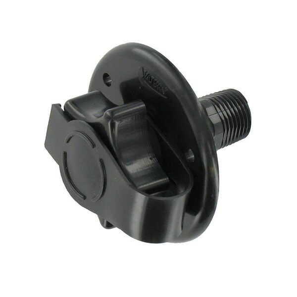 Valterra WATER INLET, 2-3/4IN PLASTIC FLANGE, MPT, BLACK, BULK - A01-0168BK