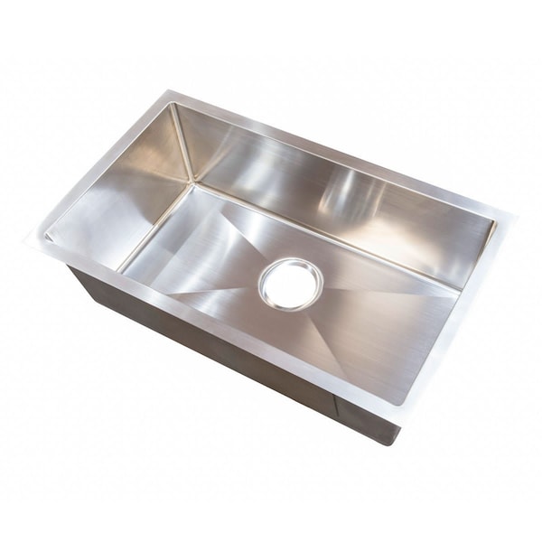 Lippert 25X15X7 SINGLE BOWL SINK; R10 CORNERS; STAINLESS STEEL 304 - 421572