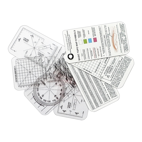 Esee Knives 2023 Esee 7-Card Set 3 White Cards & 4 Clear Cards Assembled - ESE-COMPASS-CARDS
