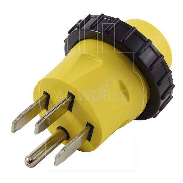Ac Works RV/Marine Generator Adapter 50A 4-Prong Plug to 30A RV/Marine Inlet - RV1450M30