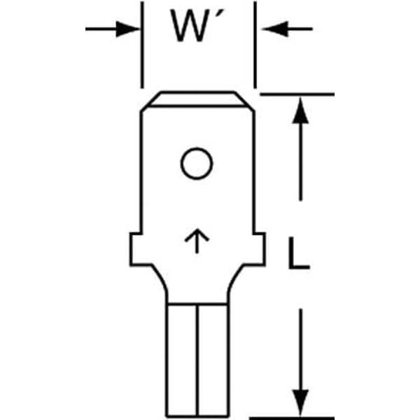 3M Male Disconnect, Bare, 16-14AWG, PK1000 - MU14-250DMK