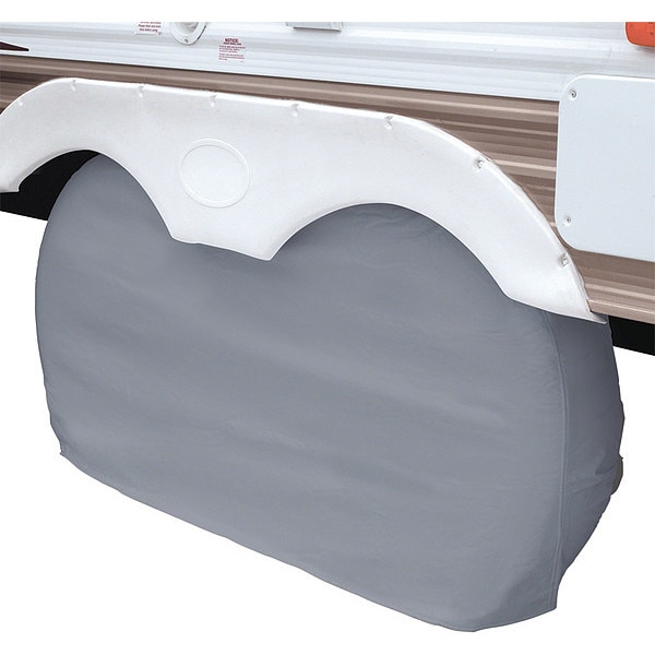 Classic Accessories Dual Axle Wheel RV Covers, Up To 27"D, Grey - 80-107-021001-00