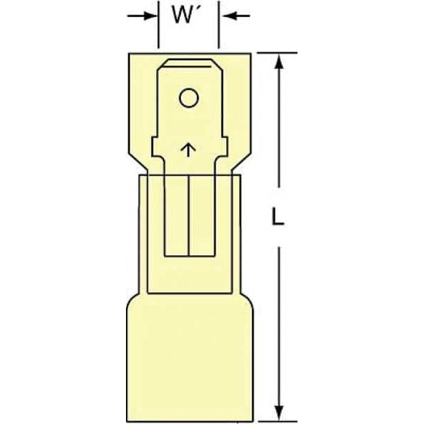 3M Male Disconnect, Yellow, 12-10AWG, PK250 - MNHU10-250DMIK