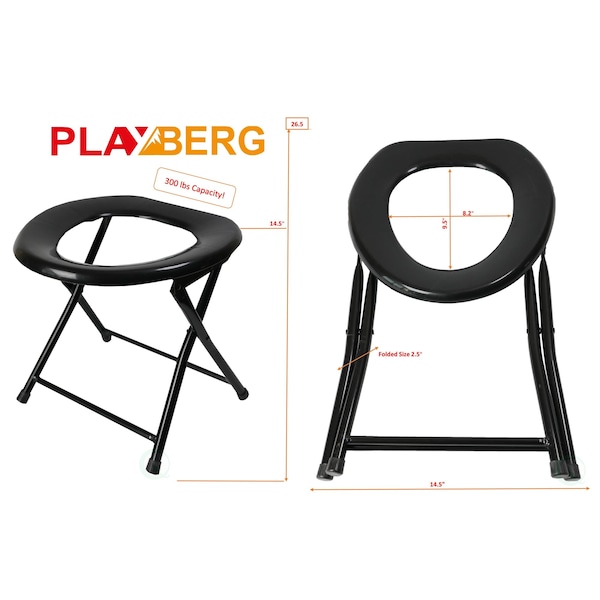 Playberg Folding Portable Toilet Seat for Camping and Hiking - QI003348