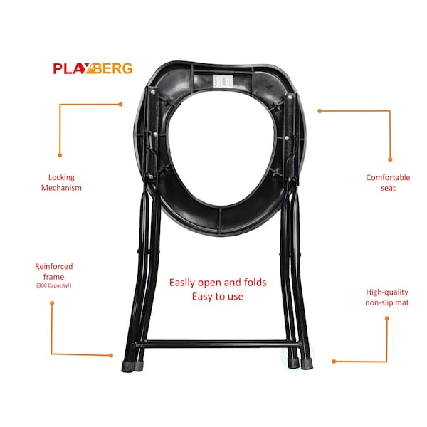 Playberg Folding Portable Toilet Seat for Camping and Hiking - QI003348