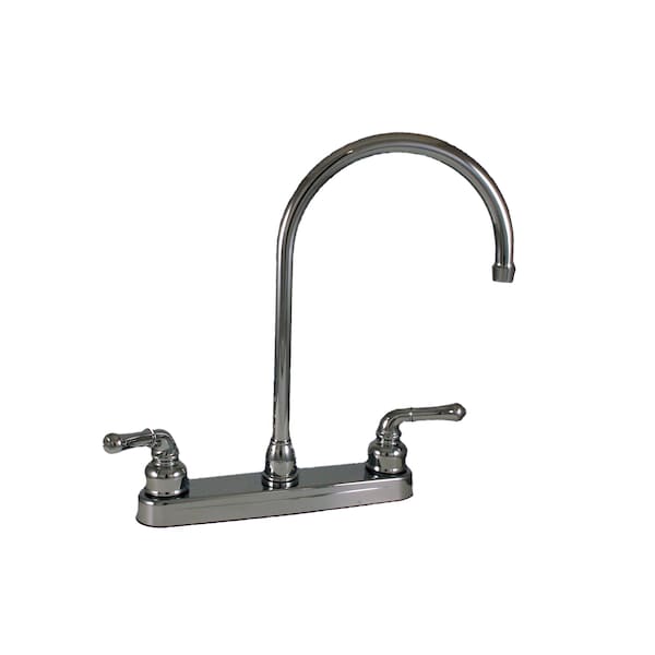 Empire Brass Empire Brass U-YCH800GS RV Kitchen Faucet with Gooseneck Spout and Teapot Handles - 8", Chrome - U-YCH800GS