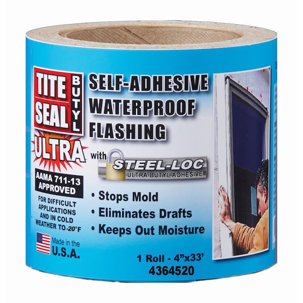 Tite Seal Ultra Cofair Products Tite Seal 4 in. W X 33 ft. L Polyethylene Flashing Butyl White - TSBULTRA433