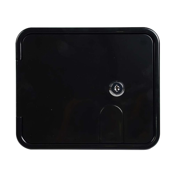Superior Electric Electric Cable Hatch with Key Lock for 30/50 Amp Cords - Black - RVA1581