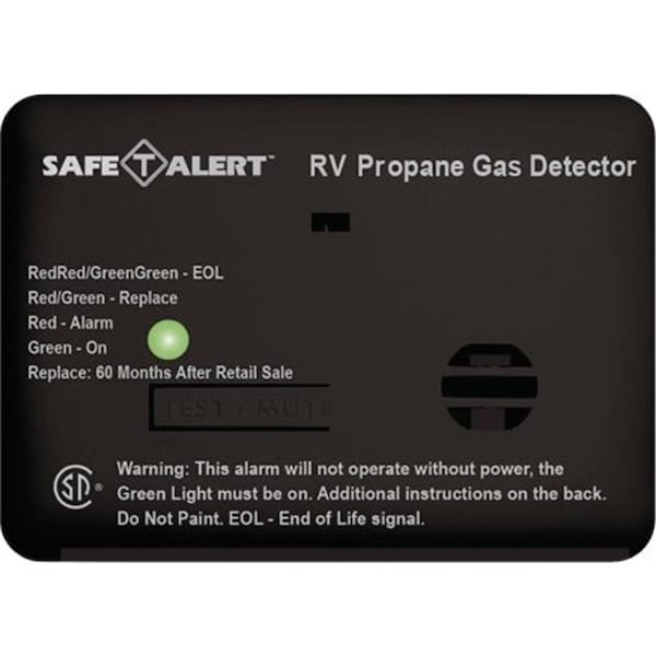 Mti Industry MTI Industry M6T-20441PBL 12V 20 Series Safe T Alert Mini RV Propane - LP Gas Alarm; Black - M6T-20441PBL