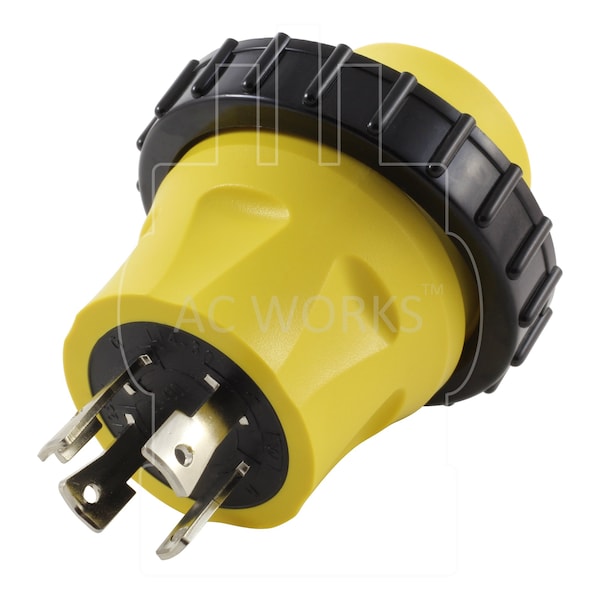 Ac Works RV Marine Generator Adapter 30A 4-Prong Generator Plug - 30A RV /Marine Inlet - RVL1430M30