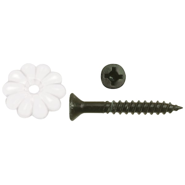 Ap Products AP Products 012-RTWR100 Rosette and Screw, Pack of 100 - White - 012-RTWR100
