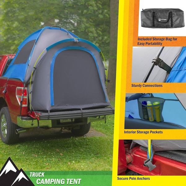 Wakeman Truck Bed Tent - Water-Resistant Camper Shell for 5.5 to 6ft Truck Bed - Fits 2 by - 75-CMP1148