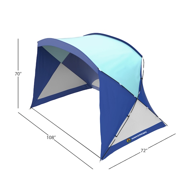 Wakeman Beach Tent - Sun Shelter with UV Protection for Sports Events with Bag by Outdoors Blue - 75-CMP1028
