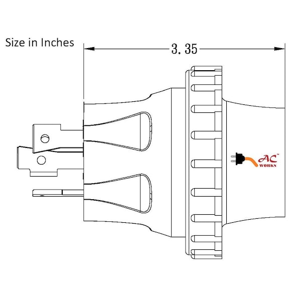 Ac Works RV/Marine 30A 3-Prong Locking Plug to 30A RV/Marine L5-30R Female Connector - RVL530M30