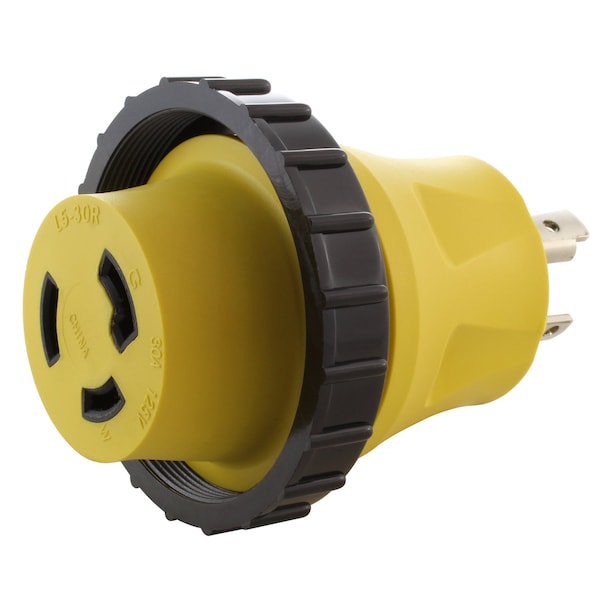 Ac Works RV/Marine 30A 3-Prong Locking Plug to 30A RV/Marine L5-30R Female Connector - RVL530M30