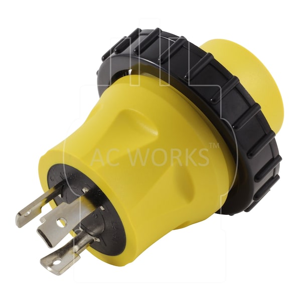 Ac Works RV/Marine 30A 3-Prong Locking Plug to 30A RV/Marine L5-30R Female Connector - RVL530M30