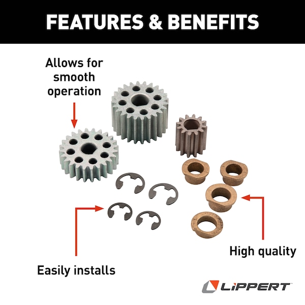 Lippert SOLERA POWER AWNING DRIVE HEAD GEAR KIT KIT TO REPAIR GEARS ON LCI POWER AWNINGS - 353964