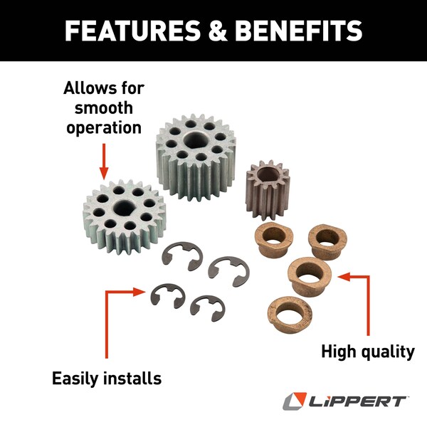 Lippert SOLERA POWER AWNING DRIVE HEAD GEAR KIT KIT TO REPAIR GEARS ON LCI POWER AWNINGS - 353964