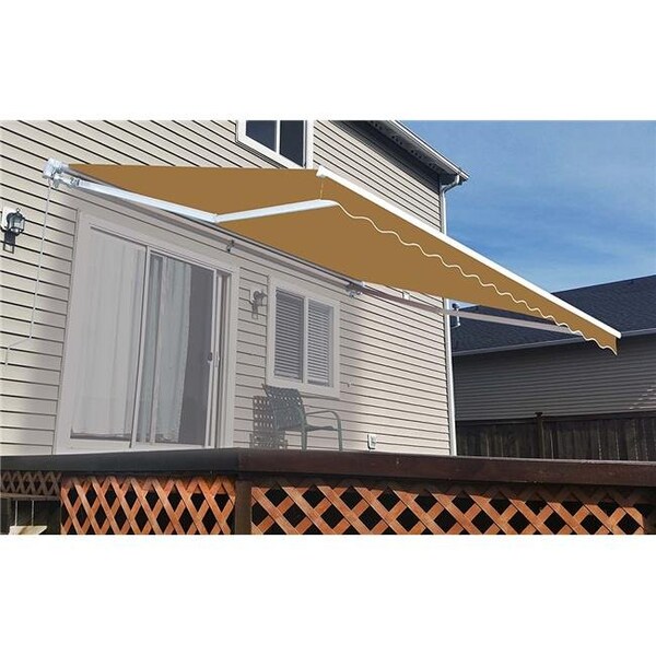 Tepee Supplies 13 x 10 ft. Retractable Outdoor Motorized Patio Awning; Sand - TE1495465