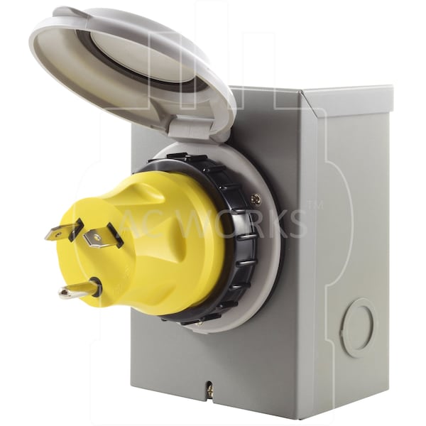 Ac Works RV 30A TT-30P Plug to SS2-50R RV/Marine 50A Detachable Inlet Connection - RVTTM50