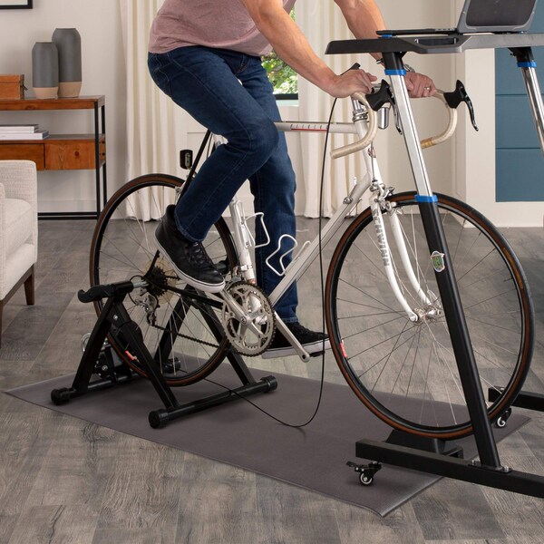 Wakeman Exercise Bike Mat- Non-Slip Waterproof Indoor Cycle Pad - Noise-Reducing 0.23-Inch-Thick Workout Mat - 80-5206