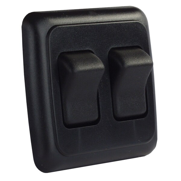Jr Products JR Products 12235 On/Off Switch with Bezel - Double Switch, Black - 12235