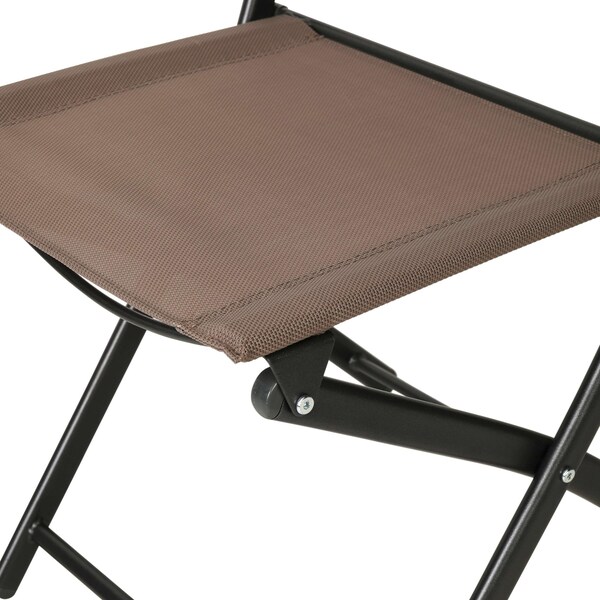 Flash Furniture Brazos Folding Chairs w/Brown Flex Comfort Material Backs and Seats and Black Metal Frames, 2PK - TLH-SC-097-BRN-02-GG