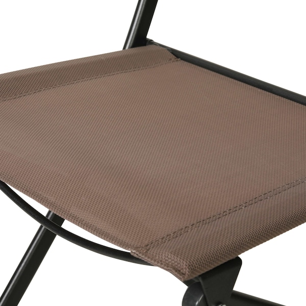 Flash Furniture Brazos Folding Chairs w/Brown Flex Comfort Material Backs and Seats and Black Metal Frames, 2PK - TLH-SC-097-BRN-02-GG