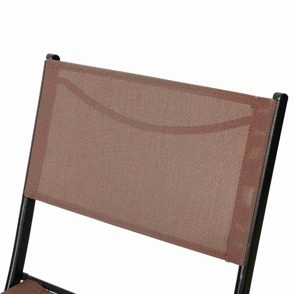Flash Furniture Brazos Folding Chairs w/Brown Flex Comfort Material Backs and Seats and Black Metal Frames, 2PK - TLH-SC-097-BRN-02-GG