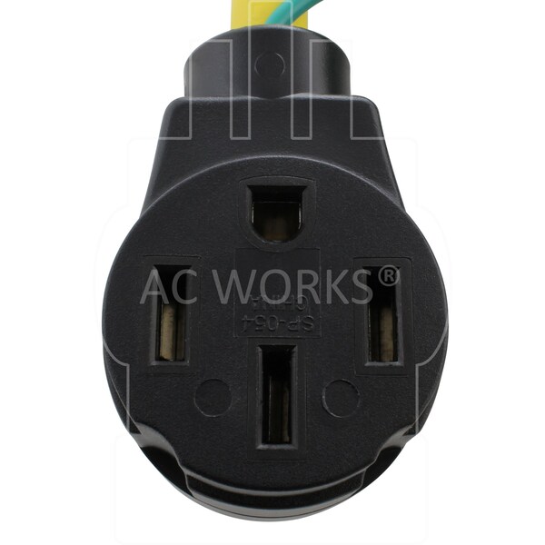 Ac Works 1.5FT 3-Prong 30A Dryer Outlet to 14-50R EV/RV  50A 125/250V Connector - RV10301450-018