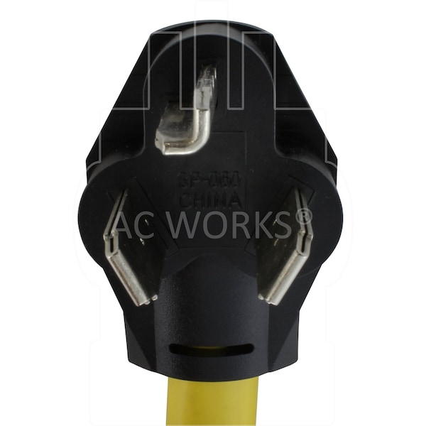 Ac Works 1.5FT 3-Prong 30A Dryer Outlet to 14-50R EV/RV  50A 125/250V Connector - RV10301450-018