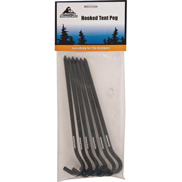 Liberty Mountain 7in. Aluminum Hooked Tent Peg, 6PK - 120750