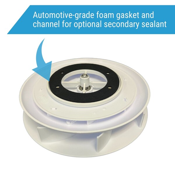 Ava-Matic Slim-Matic Wind-Powered Rotating Roof Vent Fan for Vans, RVs, Trailers, Campers, White, Round Shutter - AVA5220