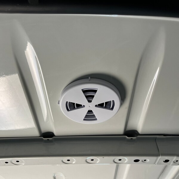 Ava-Matic Slim-Matic Wind-Powered Rotating Roof Vent Fan for Vans, RVs, Trailers, Campers, White, Round Shutter - AVA5220