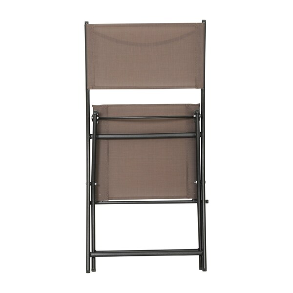 Flash Furniture Brazos Folding Chairs w/Brown Flex Comfort Material Backs and Seats and Black Metal Frames, 4PK - 4-TLH-SC-097-BRN-02-GG