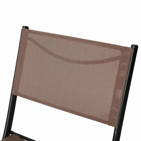 Flash Furniture Brazos Folding Chairs w/Brown Flex Comfort Material Backs and Seats and Black Metal Frames, 4PK - 4-TLH-SC-097-BRN-02-GG