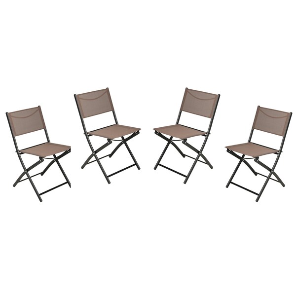 Flash Furniture Brazos Folding Chairs w/Brown Flex Comfort Material Backs and Seats and Black Metal Frames, 4PK - 4-TLH-SC-097-BRN-02-GG