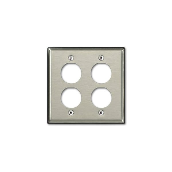 Leviton ELECTRICAL CONNECTOR ASSEMBLY DURAPORT IND WALLPLATE 2-GANG 4-PORT SS - D6710-2S4