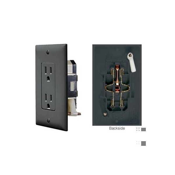 Rv Designer INSELF CONTAINEDIN BLACK DUAL OUTLET W/COVER-PLATE - S817